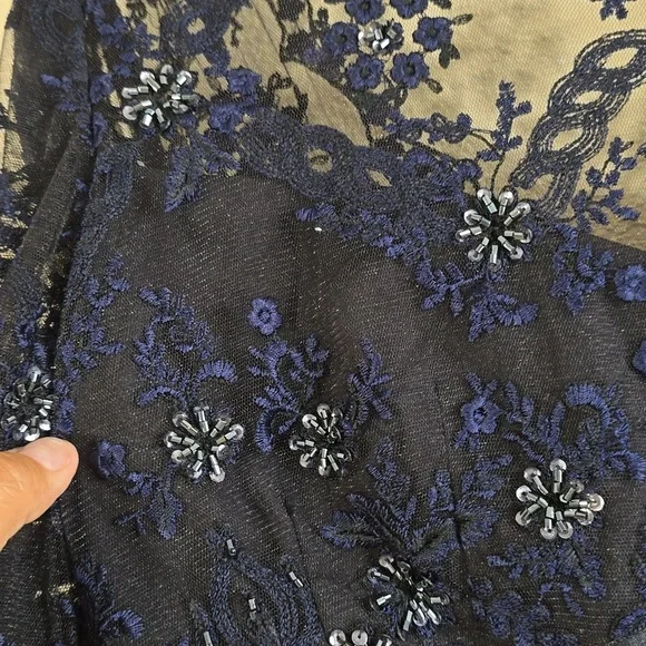 Free People Midnight Blue Lace Romper